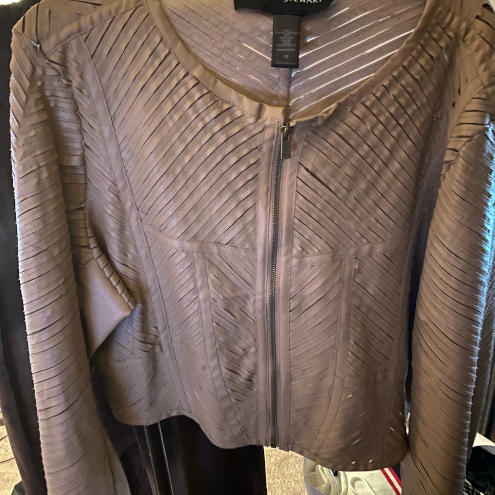 Ashley Stewart Taupe Textured Blazer